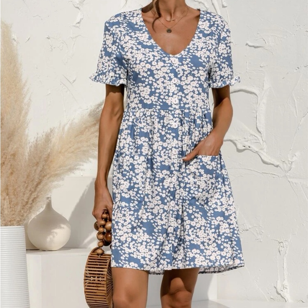 Shein Floral Pocket Dress